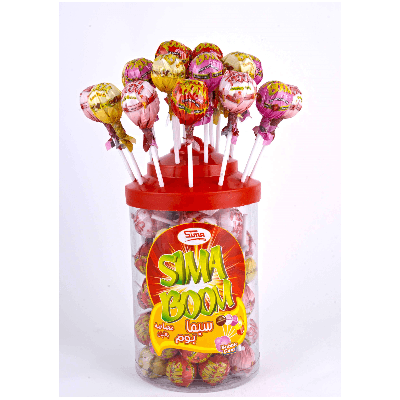 Sima Lollipop with gum Flavor by SimaMade in Egypt