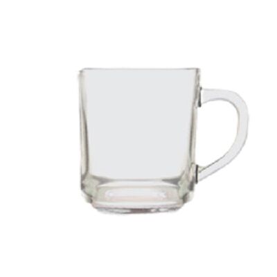 Export clear glass tea mug with handle