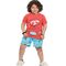 All CottonZ Shark Jr Summer Pajama Set by Resi Trade, Warna: Merah